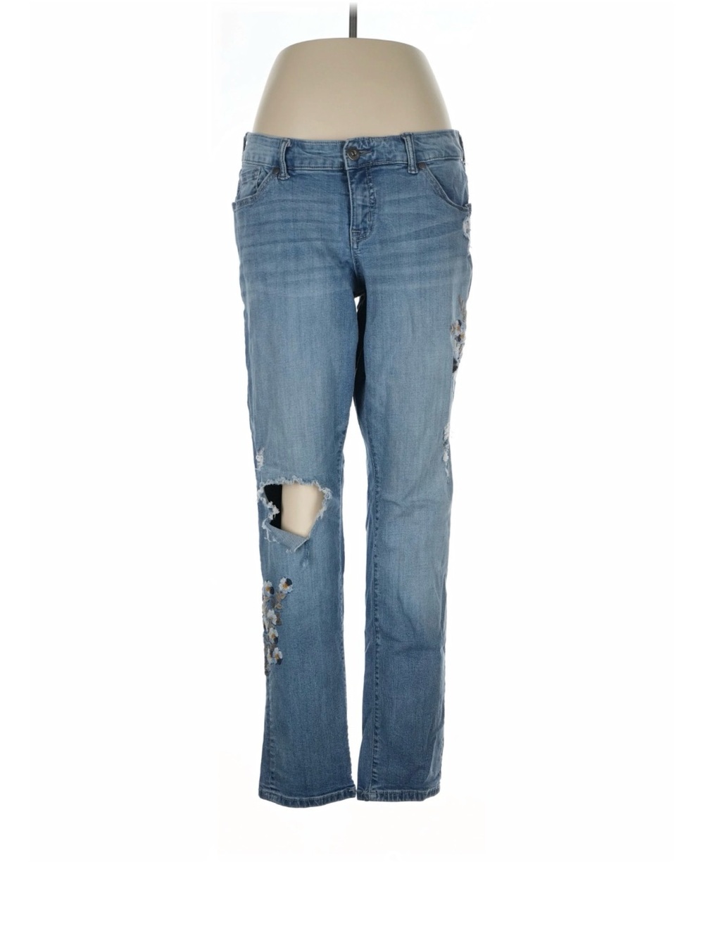 Torrid embroidered and distressed jeans size 12